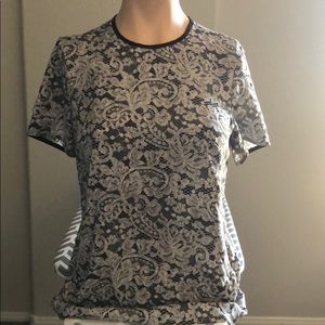 DKNY mock lace shirt